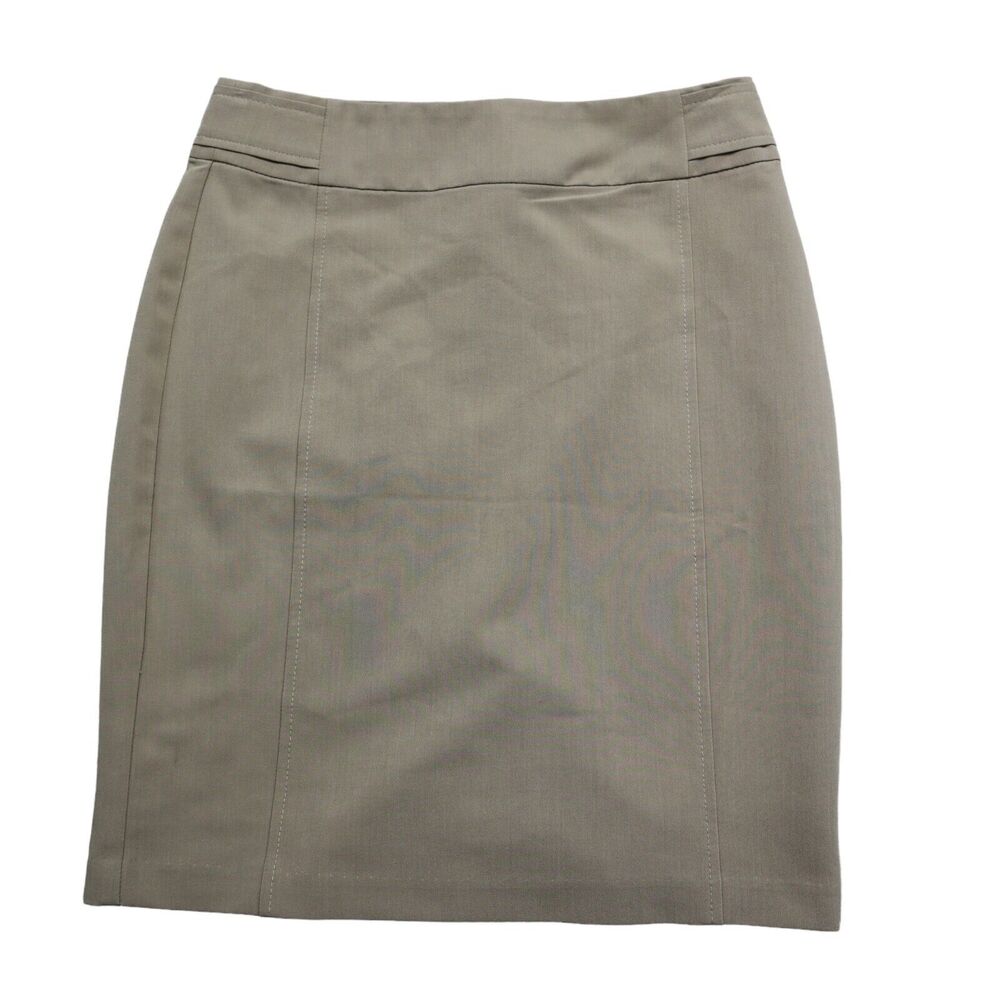 My Bajee Collection S Brown Plain Flat Front Back Zipper Slit Pencil Cut